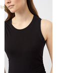 Mandala Cropped Ruffled Top - black