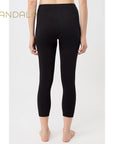 Mandala Cropped Yoga Pants - black