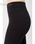 Mandala Cropped Yoga Pants - black