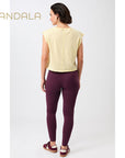 Mandala Monoprinted Tights - bordeaux