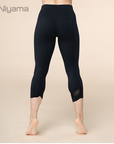 Niyama Leggings ¾ Mesh Yoga Leggings Capri - schwarz