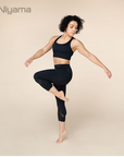 Niyama Leggings ¾ Mesh Yoga Leggings Capri - schwarz