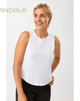 Mandala Cropped Tank Top - white