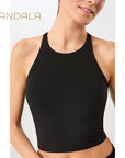 Mandala Cross Top - black