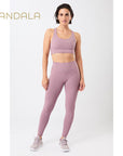 Mandala Monoprinted Tights - leo mauve