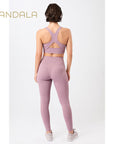 Mandala Monoprinted Tights - leo mauve
