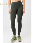 Mandala Monoprinted Tights - moss