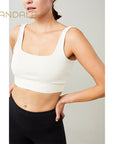 Mandala Sport Ribbed Bra - white