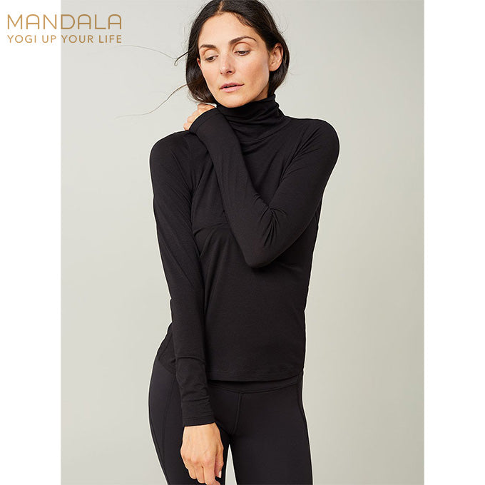 Mandala Turtle Neck Longsleeve - black