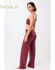 yogahose gerader weiter  Schnitt rot von mandala aus tencel
