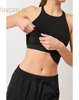Mandala Cross Top - black